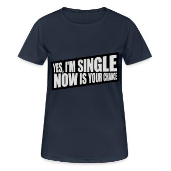célibataire maintenant votre chance - T-shirt respirant Femme - bleu marine foncé - Devant - AI Model Female 172 light (172cm)