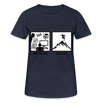 Problem Solved - Skiing - Women's Breathable T-Shirt - dark navy - Front - AI Model Female 172 light (172cm)