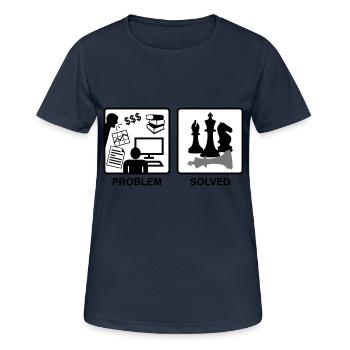 Chess solves problems - Women's Breathable T-Shirt - dark navy - Front - AI Model Female 172 light (172cm)