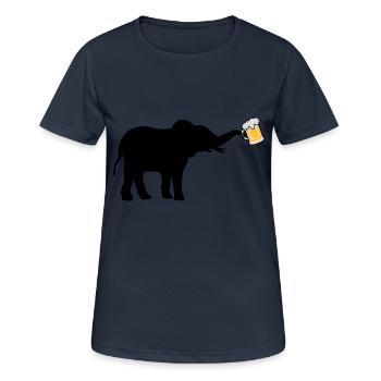 Bier Krug Elefant cool - Frauen T-Shirt atmungsaktiv - Dunkelnavy - Vorne - AI Model Female 172 light (172cm)