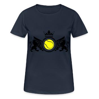 Emblème de tennis - T-shirt respirant Femme - bleu marine foncé - Devant - AI Model Female 172 light (172cm)