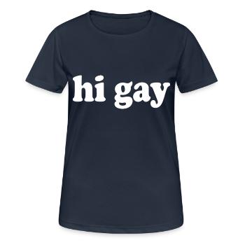 Schwul - Frauen T-Shirt atmungsaktiv - Dunkelnavy - Vorne - AI Model Female 172 light (172cm)