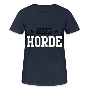 Team Horde - Frauen T-Shirt atmungsaktiv - Dunkelnavy - Vorne - AI Model Female 172 light (172cm)