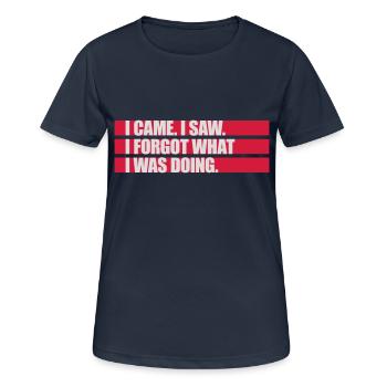 Je suis venu voir oublier - T-shirt respirant Femme - bleu marine foncé - Devant - AI Model Female 172 light (172cm)
