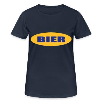 bier - Frauen T-Shirt atmungsaktiv - Dunkelnavy - Vorne - AI Model Female 172 light (172cm)