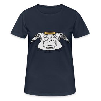 engel lieb gut fluegel heiligenschein ri - Frauen T-Shirt atmungsaktiv - Dunkelnavy - Vorne - AI Model Female 172 light (172cm)