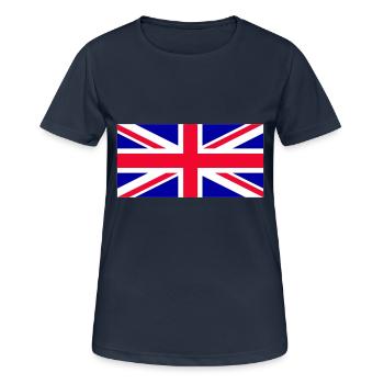 Royaume-Uni - Union Jack - T-shirt respirant Femme - bleu marine foncé - Devant - AI Model Female 172 light (172cm)