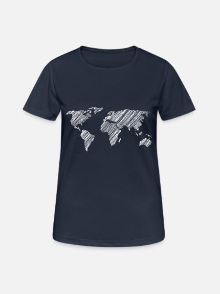 Weltreise (Kreuzfahrt) - Frauen T-Shirt atmungsaktiv - Dunkelnavy