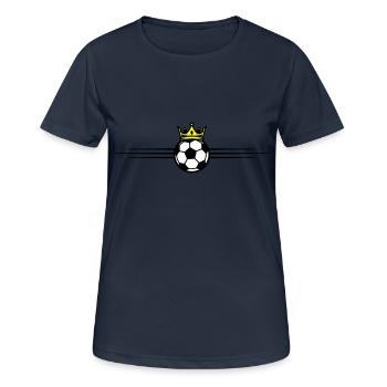 Fussball Ball Krone - Frauen T-Shirt atmungsaktiv - Dunkelnavy - Vorne - AI Model Female 172 light (172cm)