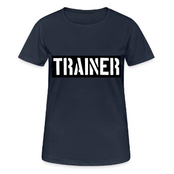 Coach logo design - Women's Breathable T-Shirt - dark navy - Front - AI Model Female 172 light (172cm)