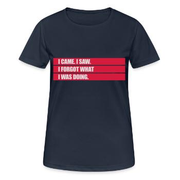 Je suis venu voir oublier - T-shirt respirant Femme - bleu marine foncé - Devant - AI Model Female 172 light (172cm)