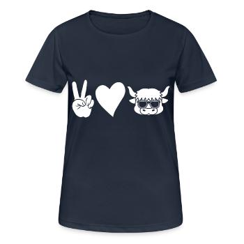 Büffel Rind Ochsen - Frauen T-Shirt atmungsaktiv - Dunkelnavy - Vorne - AI Model Female 172 light (172cm)