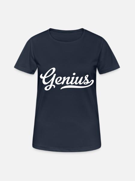 genius - Frauen T-Shirt atmungsaktiv - Dunkelnavy