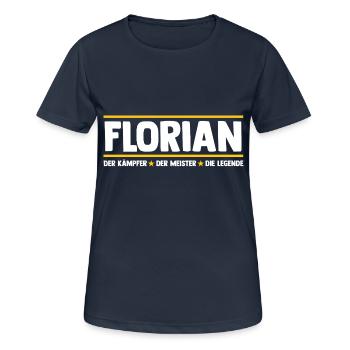 Florian - Frauen T-Shirt atmungsaktiv - Dunkelnavy - Vorne - AI Model Female 172 light (172cm)