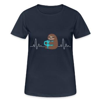 I love coffee t shirt coffee time sholt - T-shirt respirant Femme - bleu marine foncé - Devant - AI Model Female 172 light (172cm)