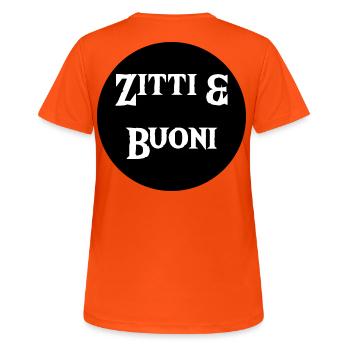 Zitti & Buoni - T-shirt respirant Femme - orange néon - Dos - AI Model Female 172 dark (172cm)