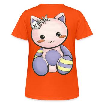Manga - Frauen T-Shirt atmungsaktiv - Neonorange - Hinten - AI Model Female 172 dark (172cm)