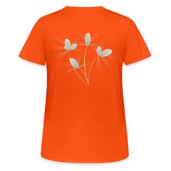Bouquet de fleurs - T-shirt respirant Femme - orange néon - Dos - AI Model Female 172 dark (172cm)