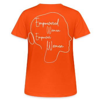 Frauenpower  - Frauen T-Shirt atmungsaktiv - Neonorange - Hinten - AI Model Female 172 dark (172cm)