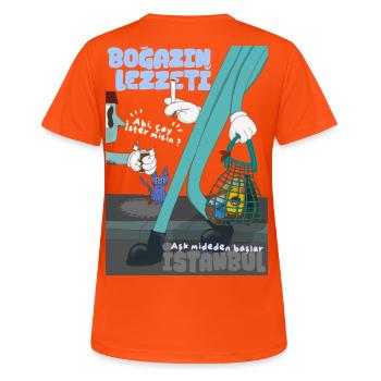 Istanbul Le gout de l'amour - T-shirt respirant Femme - orange néon - Dos - AI Model Female 172 dark (172cm)