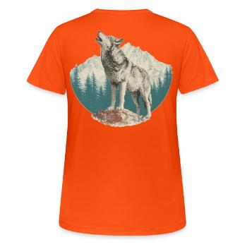 Wolf - Women's Breathable T-Shirt - neon orange - Back - AI Model Female 172 dark (172cm)