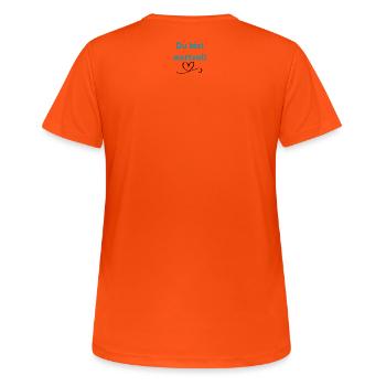LIEBEVOLL wertvoll - Frauen T-Shirt atmungsaktiv - Neonorange - Hinten - AI Model Female 172 dark (172cm)