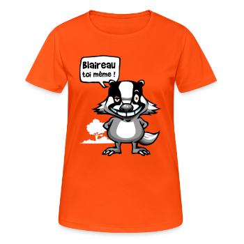 le blaireau - T-shirt respirant Femme - orange néon - Devant - AI Model Female 172 dark (172cm)