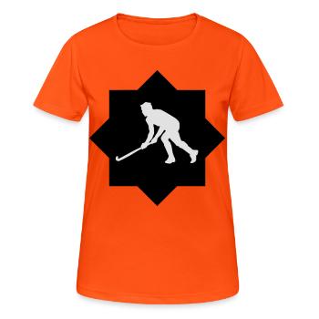 Uni-hockey star - Women's Breathable T-Shirt - neon orange - Front - AI Model Female 172 dark (172cm)