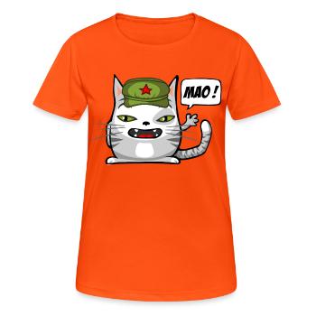 Communist Cat - Women's Breathable T-Shirt - neon orange - Front - AI Model Female 172 dark (172cm)