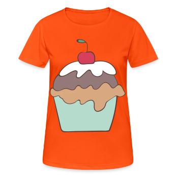 Cupcake - Women's Breathable T-Shirt - neon orange - Front - AI Model Female 172 dark (172cm)