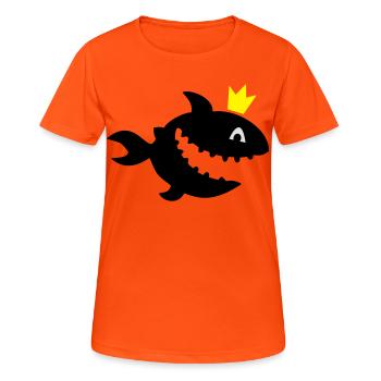 Hai - Frauen T-Shirt atmungsaktiv - Neonorange - Vorne - AI Model Female 172 dark (172cm)
