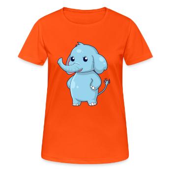debout Elephant - T-shirt respirant Femme - orange néon - Devant - AI Model Female 172 dark (172cm)