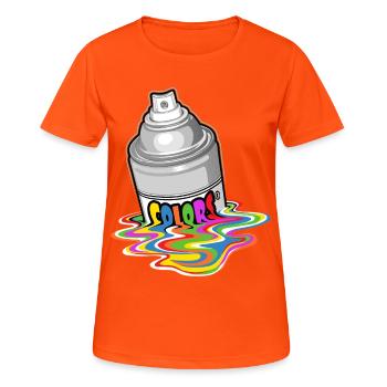 Melting spray - Women's Breathable T-Shirt - neon orange - Front - AI Model Female 172 dark (172cm)