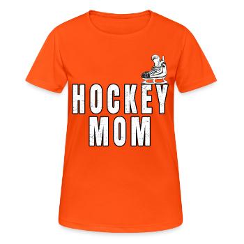 Hockey Mom I Ice Hockey Ice Skate I Gift - Women's Breathable T-Shirt - neon orange - Front - AI Model Female 172 dark (172cm)