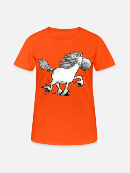Drolliger Isländer - Islandpferd - Isi - Frauen T-Shirt atmungsaktiv - Neonorange