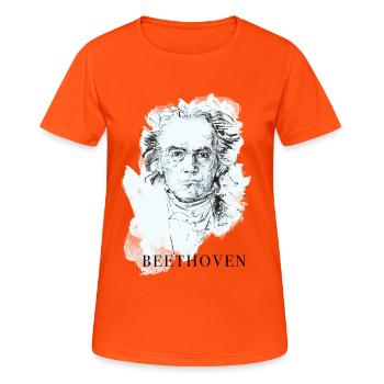musicien classique Beethoven sourd éventail de concert piano - T-shirt respirant Femme - orange néon - Devant - AI Model Female 172 dark (172cm)