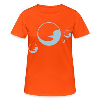 Soapbubble Seifenblasen schaum - Frauen T-Shirt atmungsaktiv - Neonorange - Vorne - AI Model Female 172 dark (172cm)