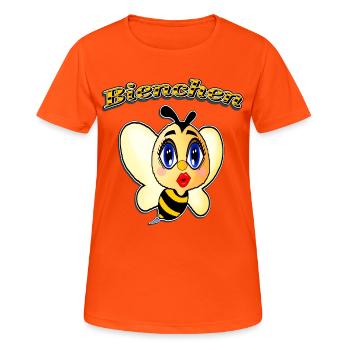 Biene Bienchen t-shirt Sabine i love sabinchen - Frauen T-Shirt atmungsaktiv - Neonorange - Vorne - AI Model Female 172 dark (172cm)