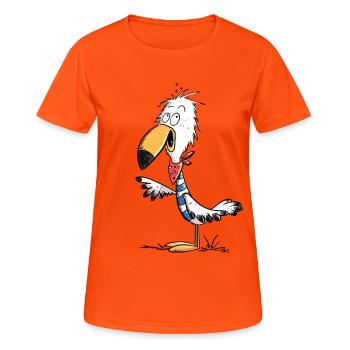 Mer du Nord Mouette I Frecher Oiseau I cadeau de vacances - T-shirt respirant Femme - orange néon - Devant - AI Model Female 172 dark (172cm)
