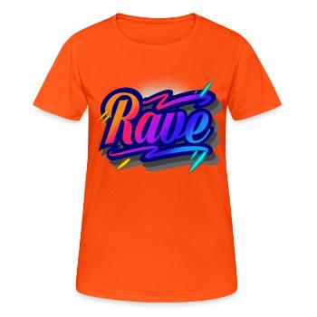 Rave - Frauen T-Shirt atmungsaktiv - Neonorange - Vorne - AI Model Female 172 dark (172cm)