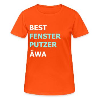 Bester Fensterputzer Reiniger Hausmann Geschenk - Frauen T-Shirt atmungsaktiv - Neonorange - Vorne - AI Model Female 172 dark (172cm)