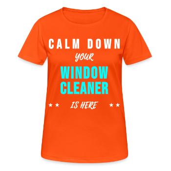 Nettoyant à vitres Dictons de nettoyant de bâtiment - T-shirt respirant Femme - orange néon - Devant - AI Model Female 172 dark (172cm)