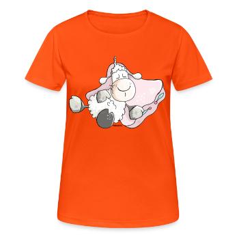 Dreamy Sheep - Lamb - Women's Breathable T-Shirt - neon orange - Front - AI Model Female 172 dark (172cm)