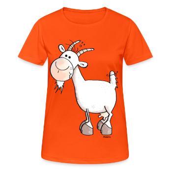 Charmante Ziege - Ziegen - Frauen T-Shirt atmungsaktiv - Neonorange - Vorne - AI Model Female 172 dark (172cm)