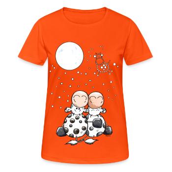 Romantic Cow Star - Women's Breathable T-Shirt - neon orange - Front - AI Model Female 172 dark (172cm)