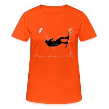 Kitesurfen - T-shirt respirant Femme - orange néon - Devant - AI Model Female 172 dark (172cm)