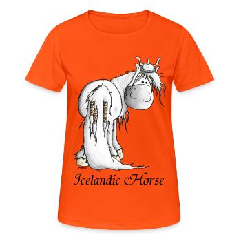 Viking Islandais Cheval - Chevaux - T-shirt respirant Femme - orange néon - Devant - AI Model Female 172 dark (172cm)