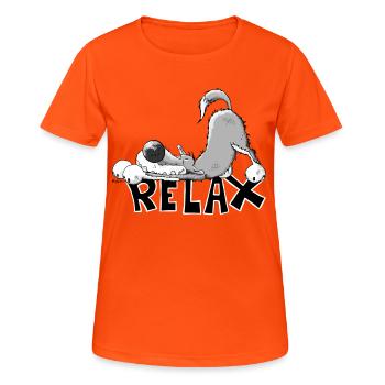 Loup gris est relaxant - T-shirt respirant Femme - orange néon - Devant - AI Model Female 172 dark (172cm)