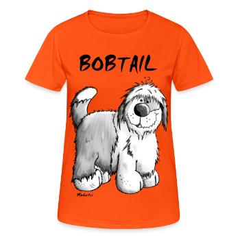 Bob der Bobtail - Frauen T-Shirt atmungsaktiv - Neonorange - Vorne - AI Model Female 172 dark (172cm)