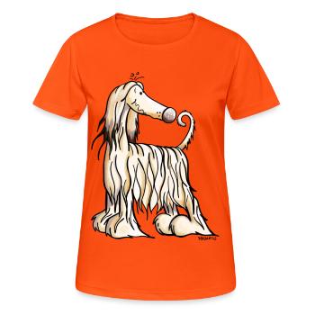 Aurelie Afghane - T-shirt respirant Femme - orange néon - Devant - AI Model Female 172 dark (172cm)